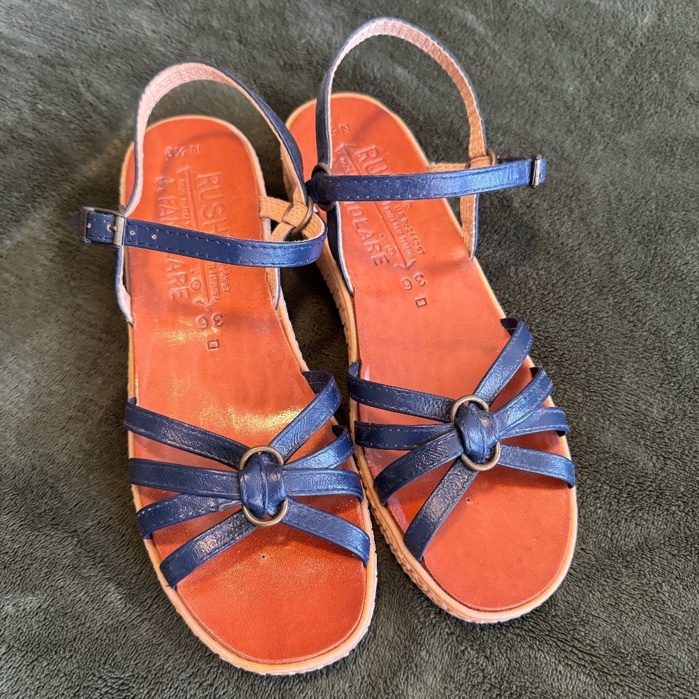 Famolare Rush Blue Women's Sandals size 8.5N Made In Italy